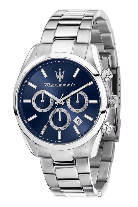 Maserati, Аналогов часовник от неръждаема стомана Attrazione с хронограф, Сребрист