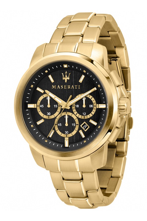 Maserati, Овален часовник от неръждаема стомана с хронограф, Сребрист