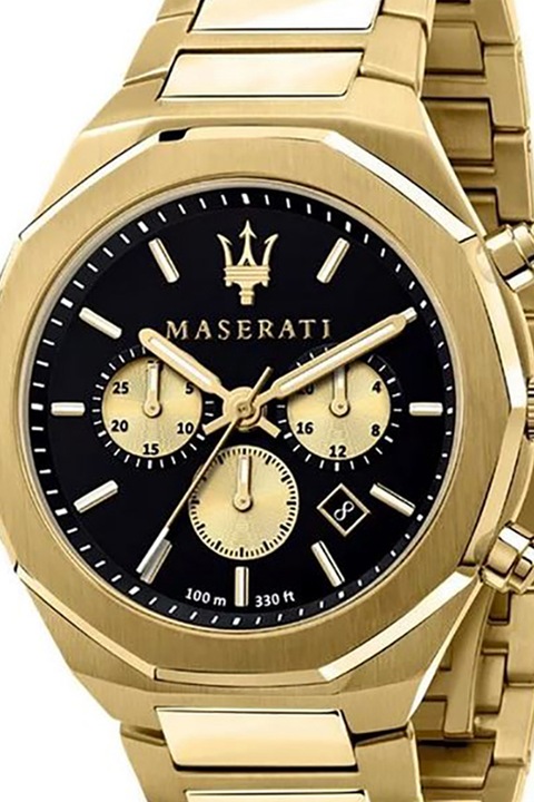 Maserati, Ceas cronograf de otel inoxidabil, Auriu