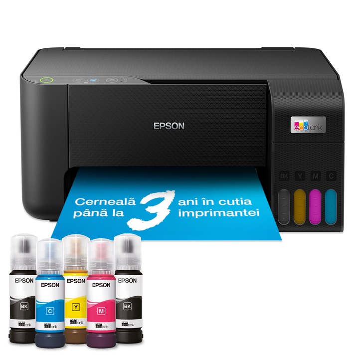 Multifunctional Inkjet Epson L3230, A4, Color, 10 ppm, USB Negru