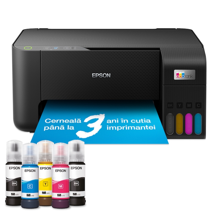 Многофункционално мастиленоструйно устройство CISS Epson L3230, A4, Color, 10 стр./мин., 5760x1440dpi, USB, Черен