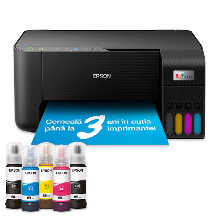 Мултифункционален принтер CISS Epson EcoTank L3270, A4, Color, 10 ppm, USB, Wireless, Черен
