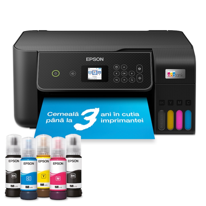 Multifunctional Epson EcoTank L3280, A4, Color, 10 ppm, USB, Wireless Negru