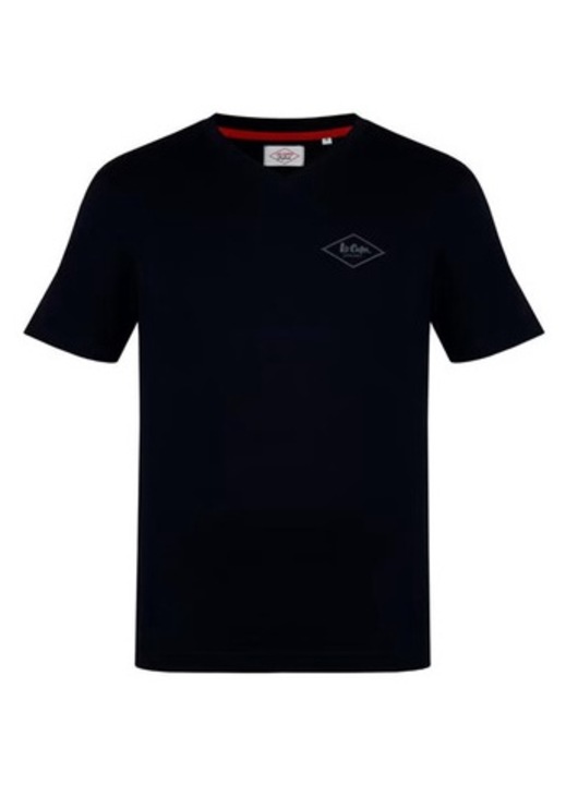 Tricou barbatesc Lee Cooper Essentials, bumbac, decolteu in V, maneca scurta, negru, L