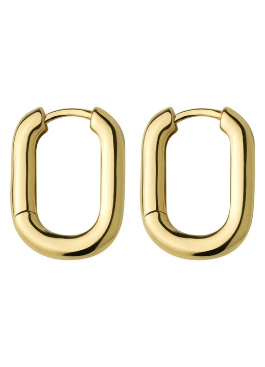 Cercei Edibazzar ovali otel inoxidabil, 2.3x2cm