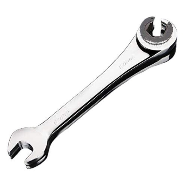 Накиден ключ с тресчотка Jormftte, фиксирана глава, 19 мм, хромирана стомана, сребрист