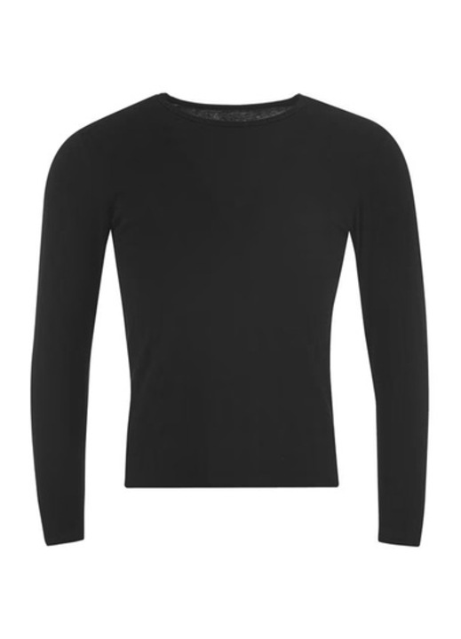 Tricou Lonsdale, maneca lunga, bumbac, negru, XL