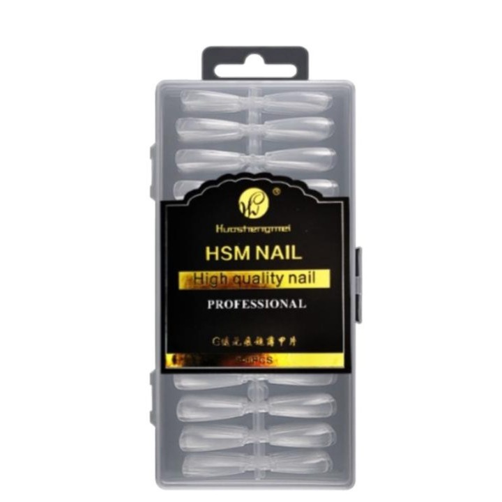 240 db műköröm készlet, átlátszó, 12 méret