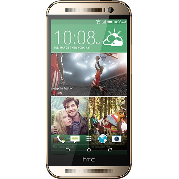 HTC One M8 Mobiltelefon, Kártyafüggetlen, 16 GB, LTE, Aranysárga