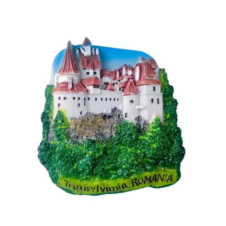 3D сувенир с декоративен магнит, румънска тема, 7x5,5x1 см, многоцветен