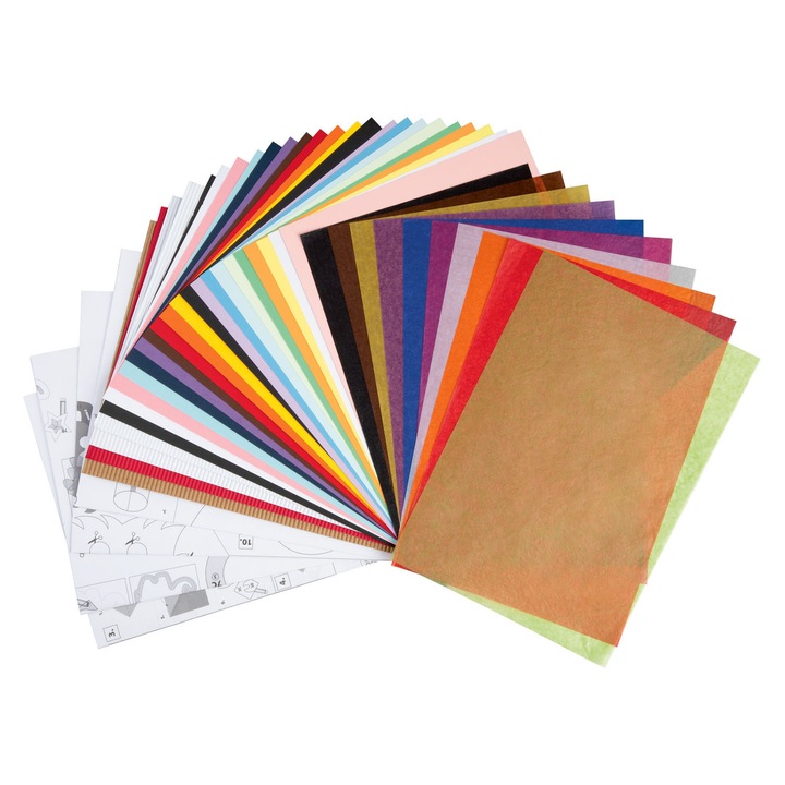 Bloc 24x34 cm Crelando Hartie Cartonata Colorata si Motive Tropicale 25 file 245g/m2