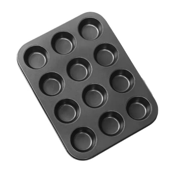 Tepsi muffinokhoz, 12 rekeszes, szürke, PROMERCO®