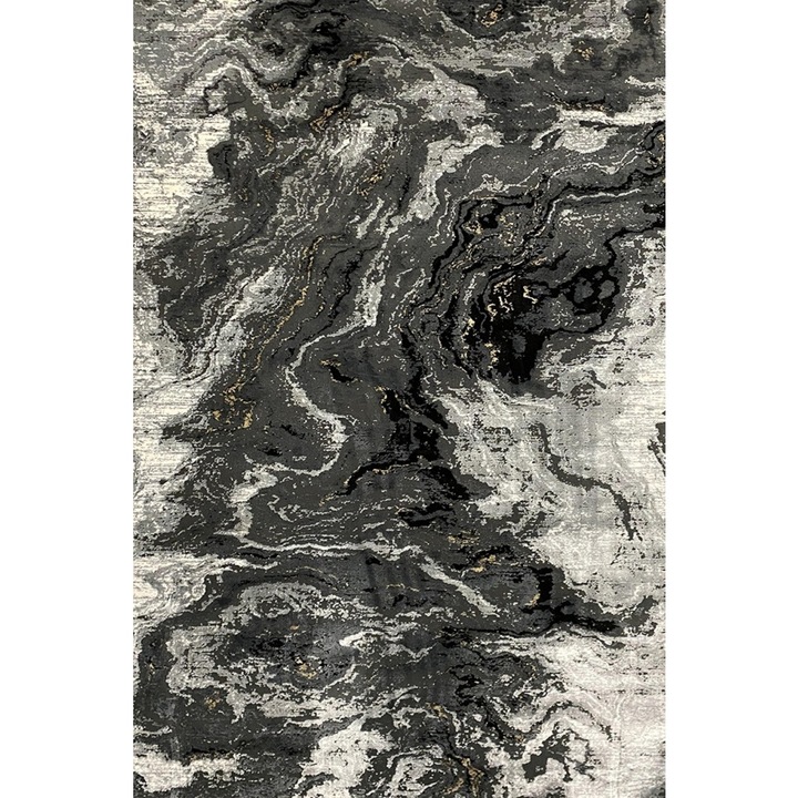 Covor Aspendos 200 x 290 cm, 50% vascoza/ 50% acrilic M243H, Black/D.Grey