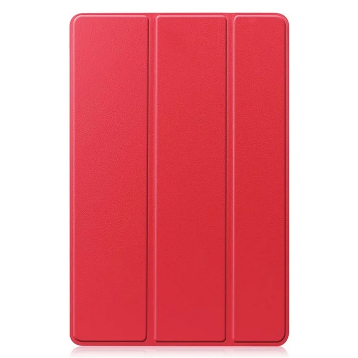 Tablet tok, kompatibilis, Samsung Galaxy Tab S9 FE WIFI (SM-X510) / Galaxy Tab S9 FE LTE (SM-X516) Gigapack tok álló, bőr hatású (aktív flip, oldalra nyíló, trifold, asztali tartó, ceruza tartó) piros, gigapack csomagolás