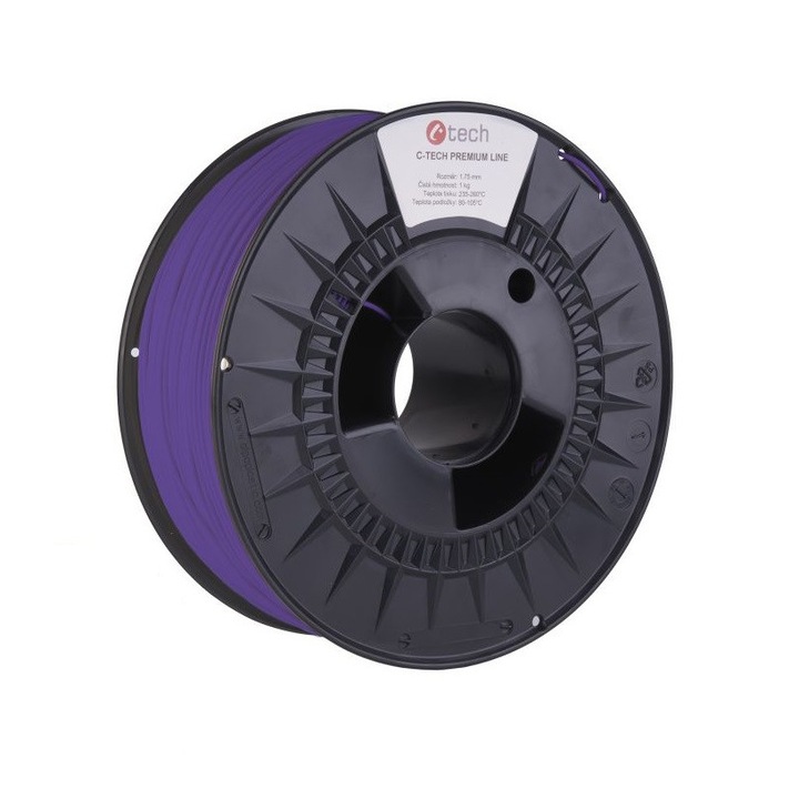 C-TECH Premium Line, PLA, 1.75 mm, 1 kg, виолетова нишка