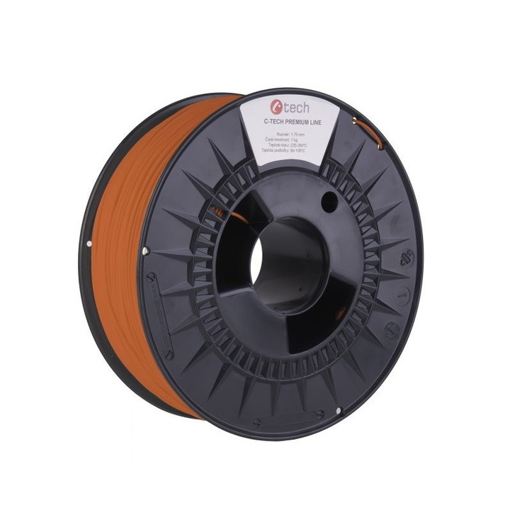 C-TECH 3DF-P-PETG1.75-2000 Premium Line, PETG, 1.75 mm, 1 kg, Narancssárga filament