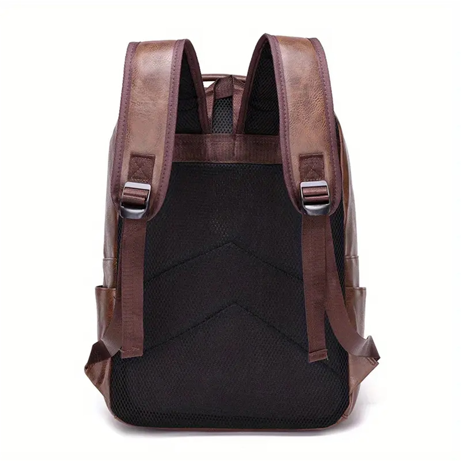 Rucsac multifunctional pentru laptop, MOSMAOO®, exterior piele, captuseala din poliester, calatorie, business, cu port de incarcare USB, impermeabil, buzunare multiple, deschidere cu fermoar, 43x15x30 cm, maro