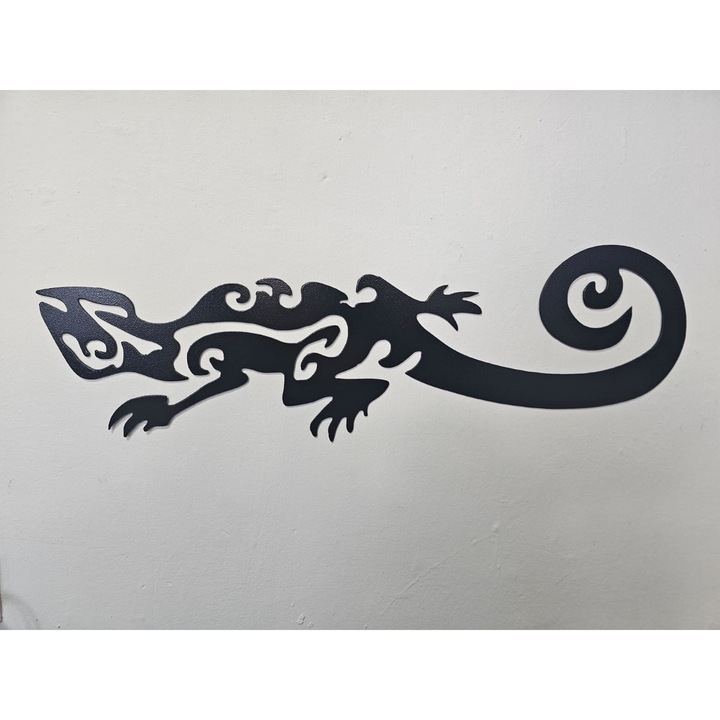 Tablou pentru perete cu model soparla, culoare negru, dimensiuni 19x73 cm vopsit electrostatic