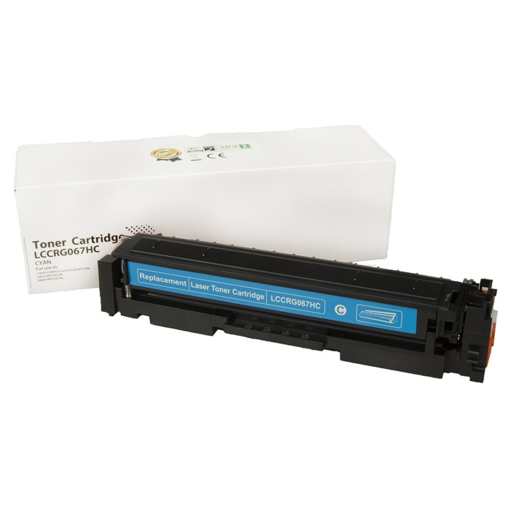 Тонер касета CANON CRG067HCY Premium, съвместима с i-SENSYS LBP631CW, LBP633CDW, MF651CW, MF655CDW, MF657CDW– CRG067H Циан 2, 3K страници