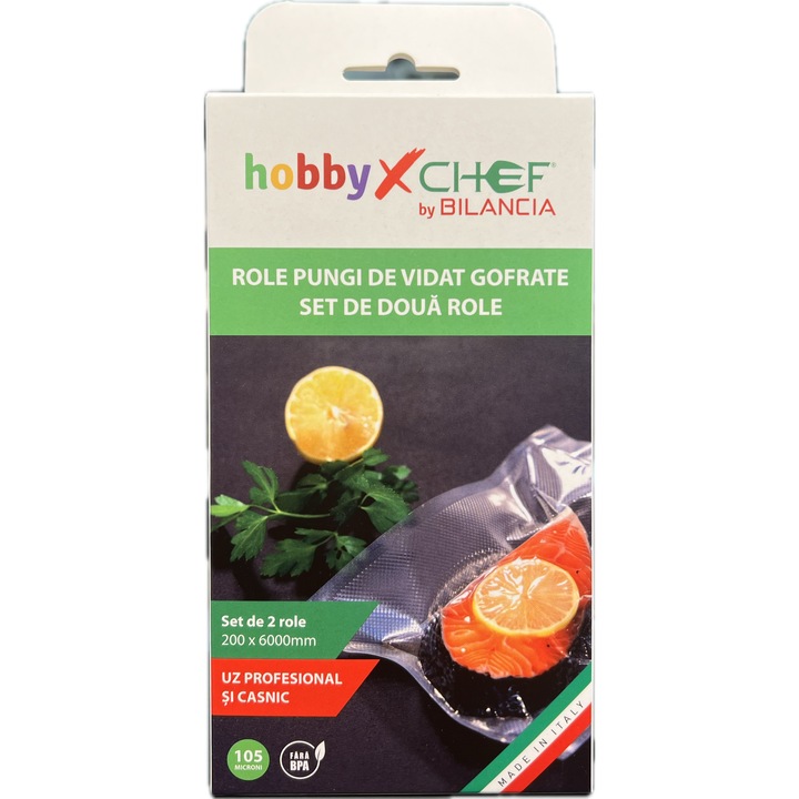 Set 2 role pungi universale pentru vidat si sigilat, godrate CHEF 200X6000