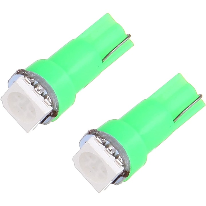 Autós led, T5 smd 5050 led, műszerfal, zöld, W1.2W