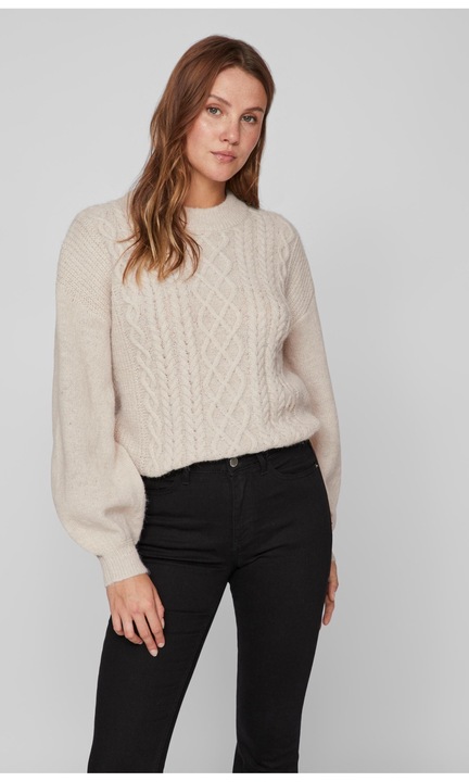 VICHINTI fűzős pulóver, Csontszín