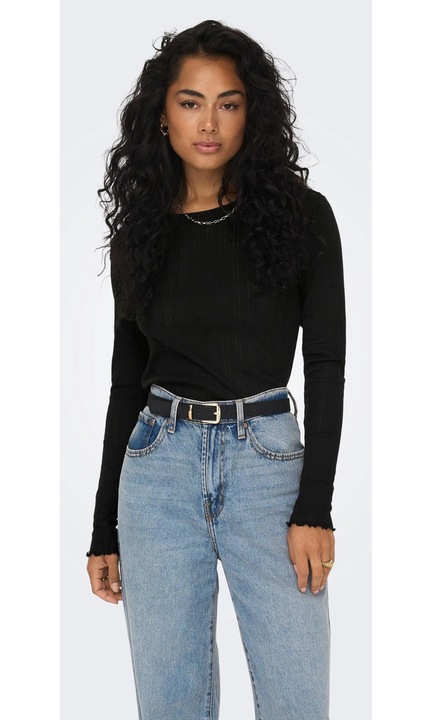 ONLCARLOTTA hosszú ujjú blúz, Fekete