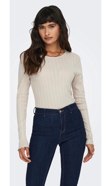 ONLCARLOTTA hosszú ujjú blúz, Bézs