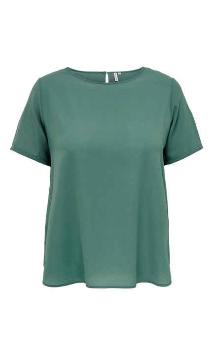 Női dizájn rövid ujjú kanyargós plusz méretű XXL divatos ruházati blúz, Ombre Zöld