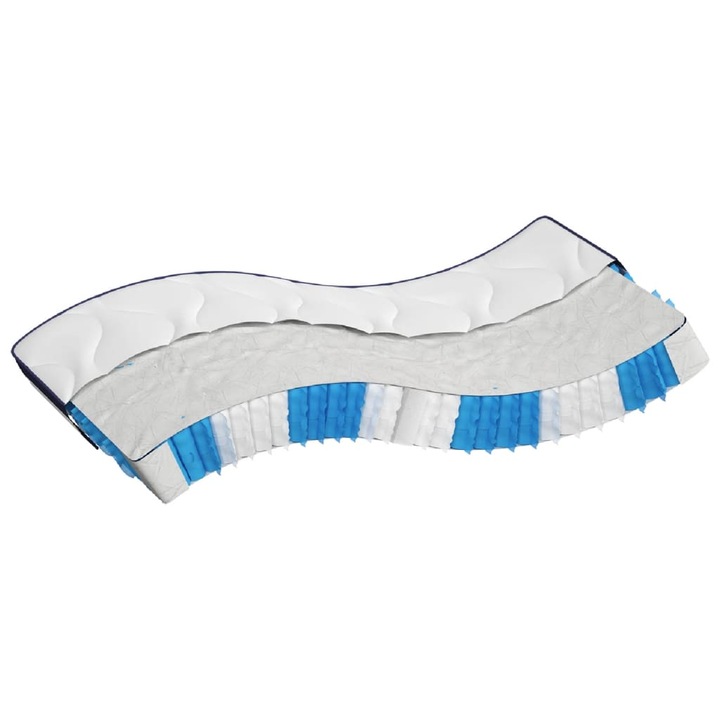 Saltea cu arcuri buzunar vidaXL, Spuma, fermitate medie, 140x190 cm, 22.6 Kg