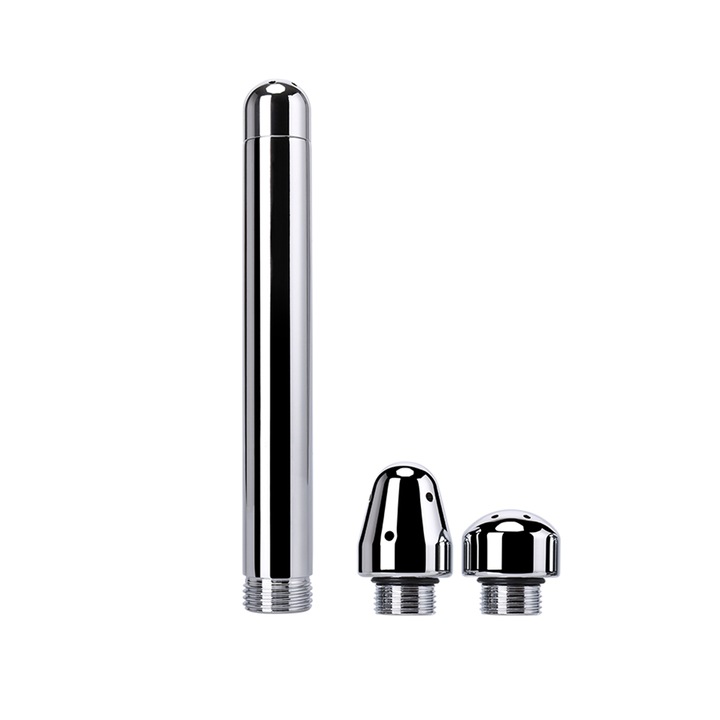 Dus Anal si Vaginal Obsessia® Clean, din aluminiu, cu jet poros, pentru femei si barbati, cu doua capete diferite