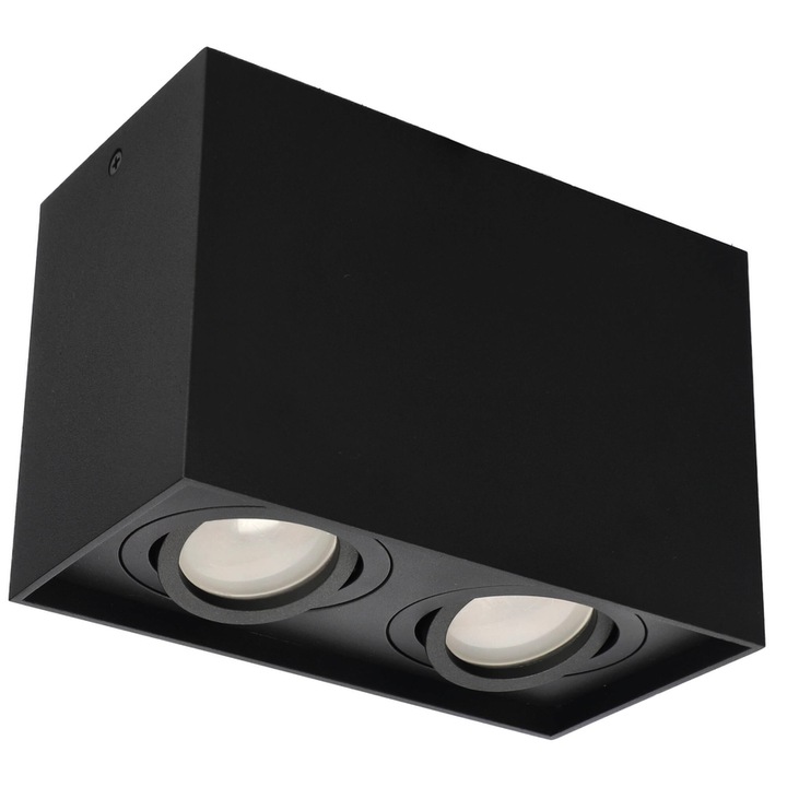 Plafoniera Spot Aplicat 2xGU10 Orientabil 186x97x125 IP20 Negru
