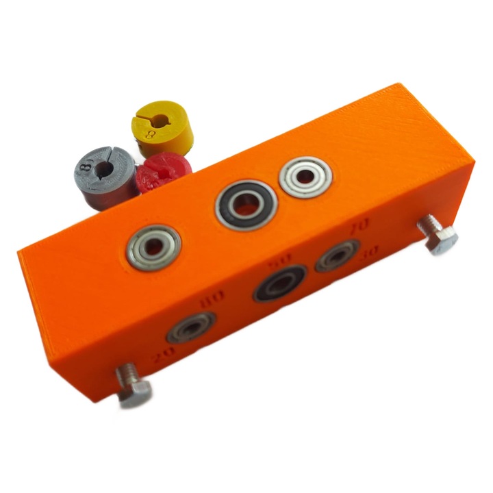 Sablon mobila forma U pentru gaurire dibluri si eurosuruburi 8/5mm pal 18mm