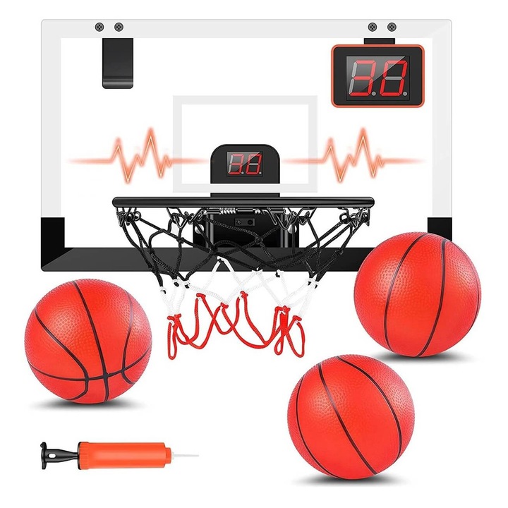 Mini kosárlabda játék elektronikus eredményjelzővel - 3 labda