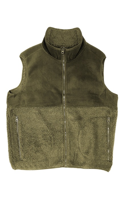 Medveszőrmellény meleg cipzáras zsebekkel, Olivegreen, XXL