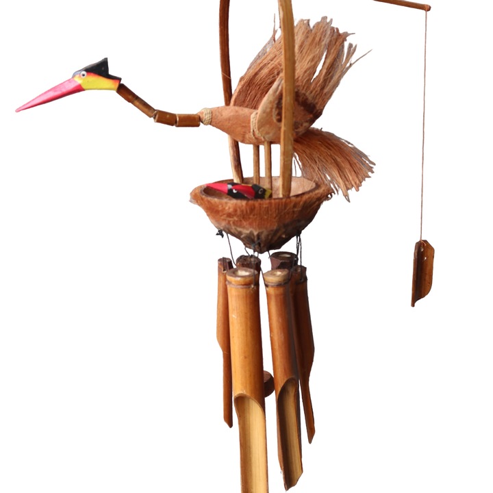 Bamboo Carillon dekoratív kiegészítők, anya és kölykök