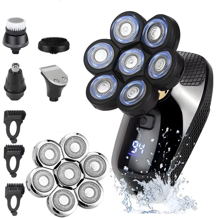 Aparat de ras electric Profesional + Rezerva capete rotative 7D ...