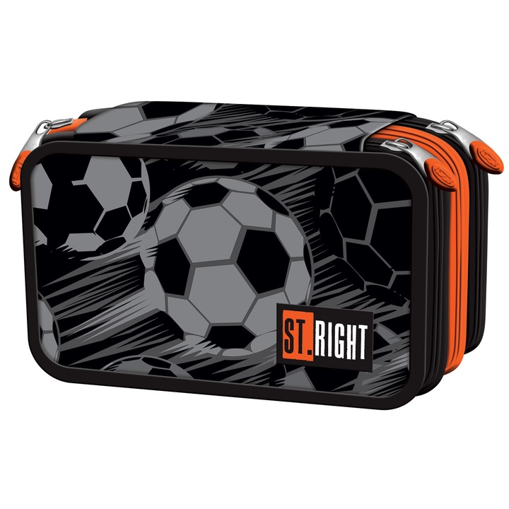 Несесер, оборудван с 3 ципа, St.Right, колекция - Classic Ball PC05, 19x13x7cm