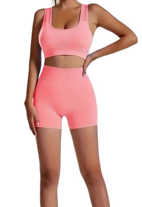 Compleu dama fitness, colanti cu talie inalta, Push Up, marime S