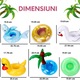 Set de 12 Suporturi pahare Gonflabile, Simply Joy, pentru Bauturi si Piscina, Jucarii de Apa pentru Copii, Plutitoare, Multicolor