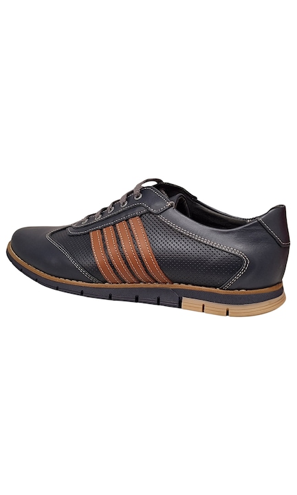 Pantofi barbati sport din piele naturala, Bleumarin, Maro - GKR92BLM - Marimea 41