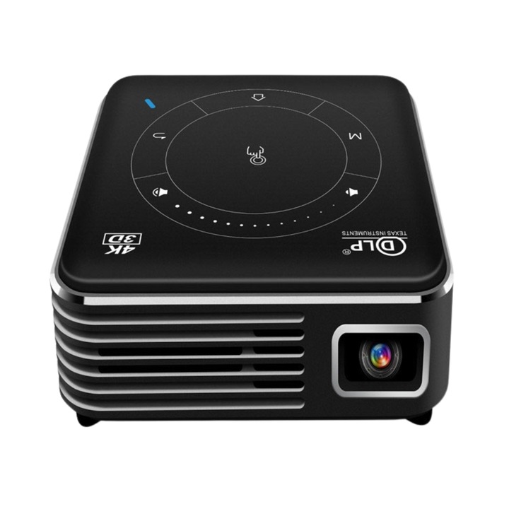 Видео проектор, DLP 4K HD технология, 3D възможност, безжична връзка, вграден високоговорител, черен