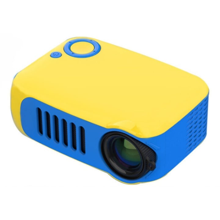 Преносим видео проектор, 1080P HD резолюция, смарт функционалност, мини размер, жълт, син цвят