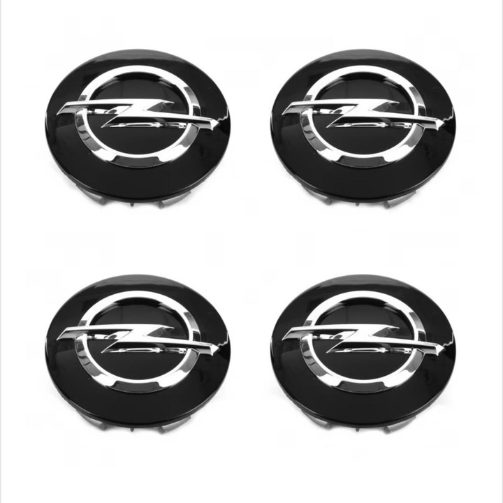 Set 4 capacele roti 54mm Opel, pentru jante aliaj, Negre