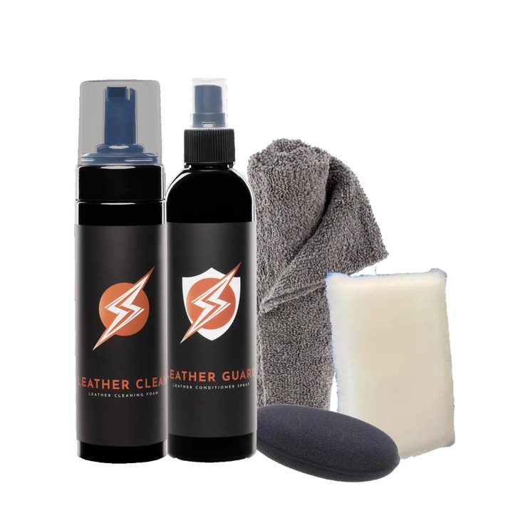 Kit curatare si hidratare piele auto, Flash Detail, FULL LEATHER PACK