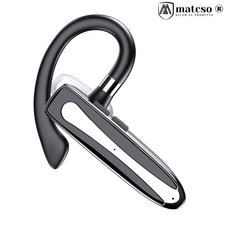 matcso by CSM 4U PRODUCTS vezeték nélküli üzleti headset, Bluetooth 5.1, IOS/Android kompatibilis, zajszűrés, hangerőszabályzó, USB-C, tiszta hang, töltődoboz, LED kijelző, fekete