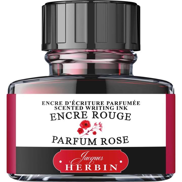 Calimara Jacques Herbin Writing Scented Red - Parfum Rose, 30 ml, cerneala parfumata