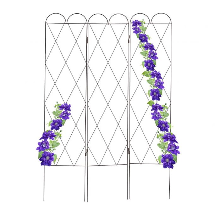 Spalier pentru plante cataratoare, otel, Relaxdays, dimensiuni 162.5 x 109 cm