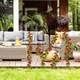 Spalier pentru plante cataratoare, otel, Relaxdays, dimensiuni 162.5 x 109 cm