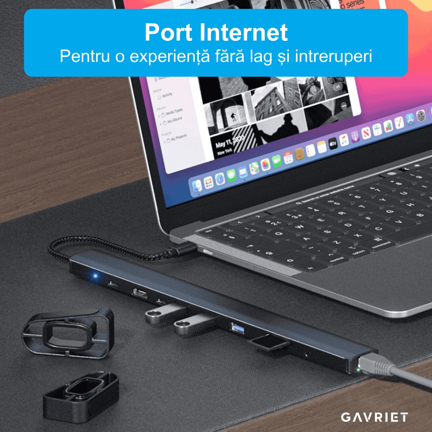 Hub USB Adaptor 11 in 1 Tip Suport Laptop Gavriet™, Port HDMI 4k 30Hz ...